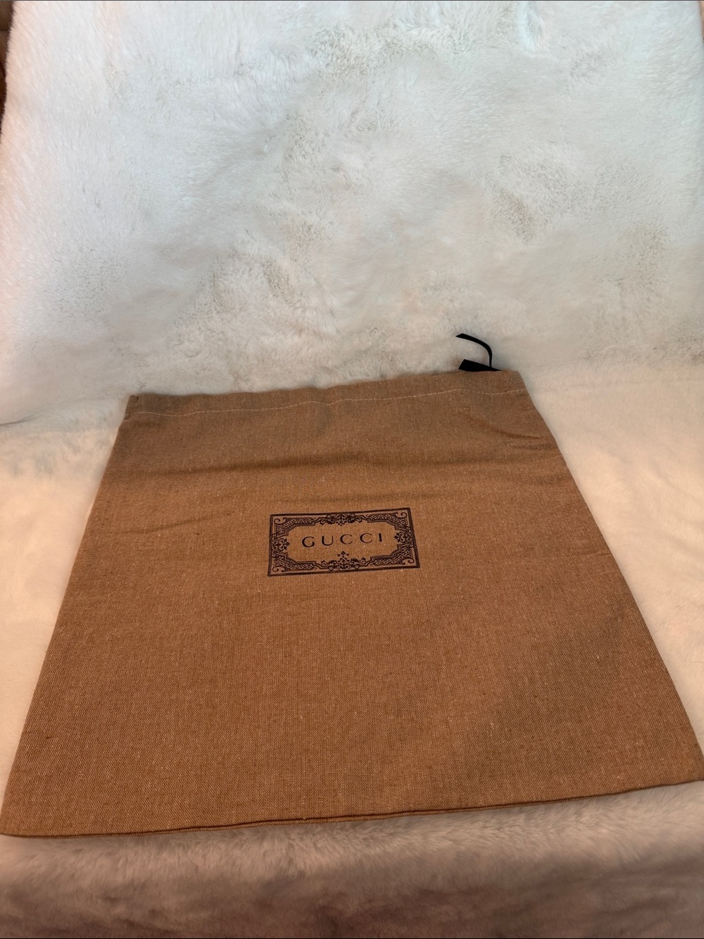 Tan Canvas Drawstring Dust Bag for Accessories